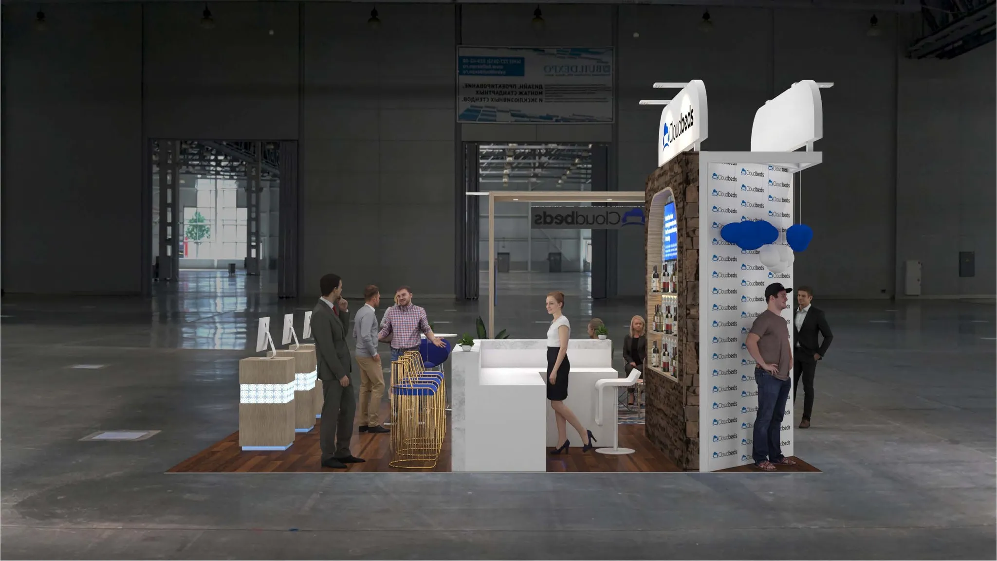 20x20 Island booth design by Reaction Space